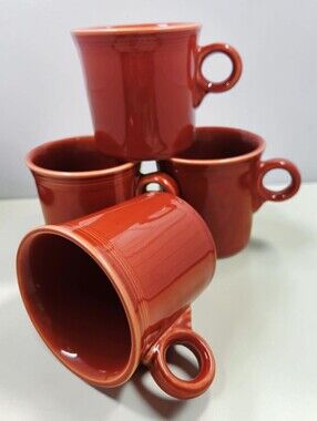 Fiesta Paprika Classic Ring Handle Mug Set Of 4 Retired USA Homer Laughlin